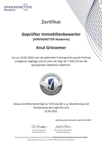 Knut Griesemer - Geprüfter Immobilienbewerter (SPRENGNETTER Akademie)